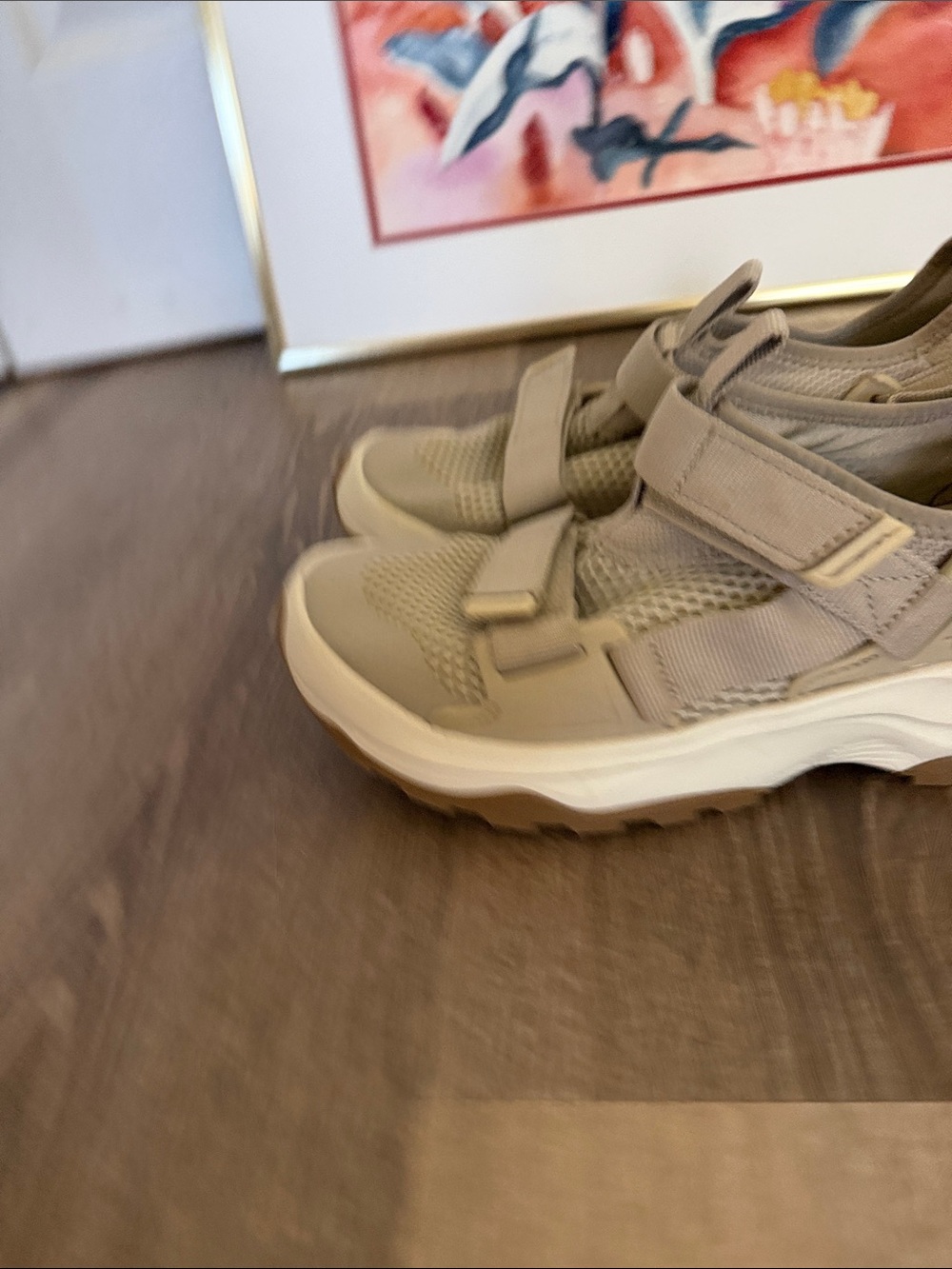 Teva Beige Sport Sandals with White Sole - Picture 2 of 9